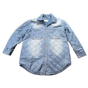 Tribal Jeans Long Button Front Quilted Jacket Barn Coat Fisherman Cottage Gorp S